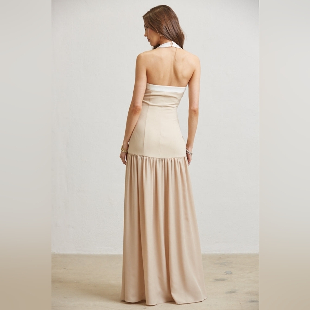 BLITHE FOR ANTHROPOLOGIE Cream and White Maxi Dress - Picture 4 of 5